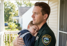Vratila sam se kući i zatekla policajca s mojim sinom — ali istina me potpuno iznenadila